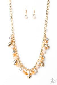 Paparazzi Accessories-Downstage Dazzle - Gold  Necklace