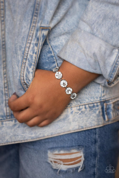 Paparazzi Accessories-Fabulously Flashy - White Bracelet