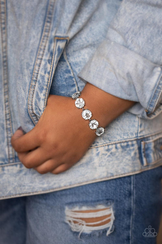 Paparazzi Accessories-Fabulously Flashy - White Bracelet