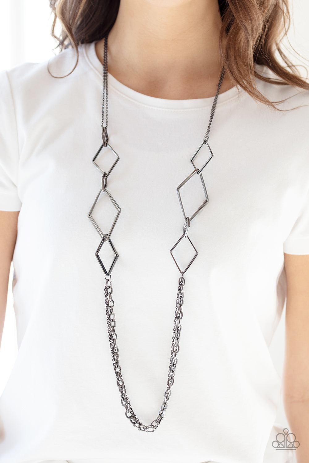 Paparazzi Accessories-Fashion Fave - Black Necklace