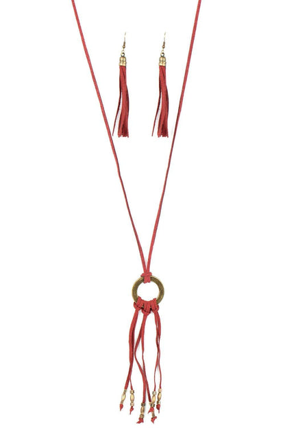  Paparazzi Accessories-Feel at HOMESPUN - Red Necklace