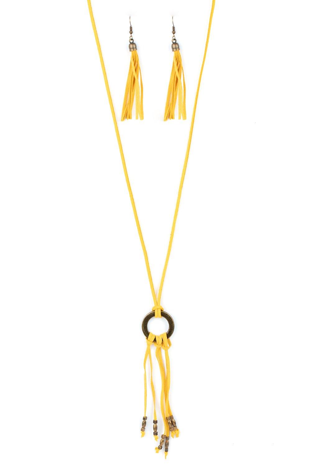 Paparazzi Accessories-Feel at HOMESPUN - Yellow Necklace