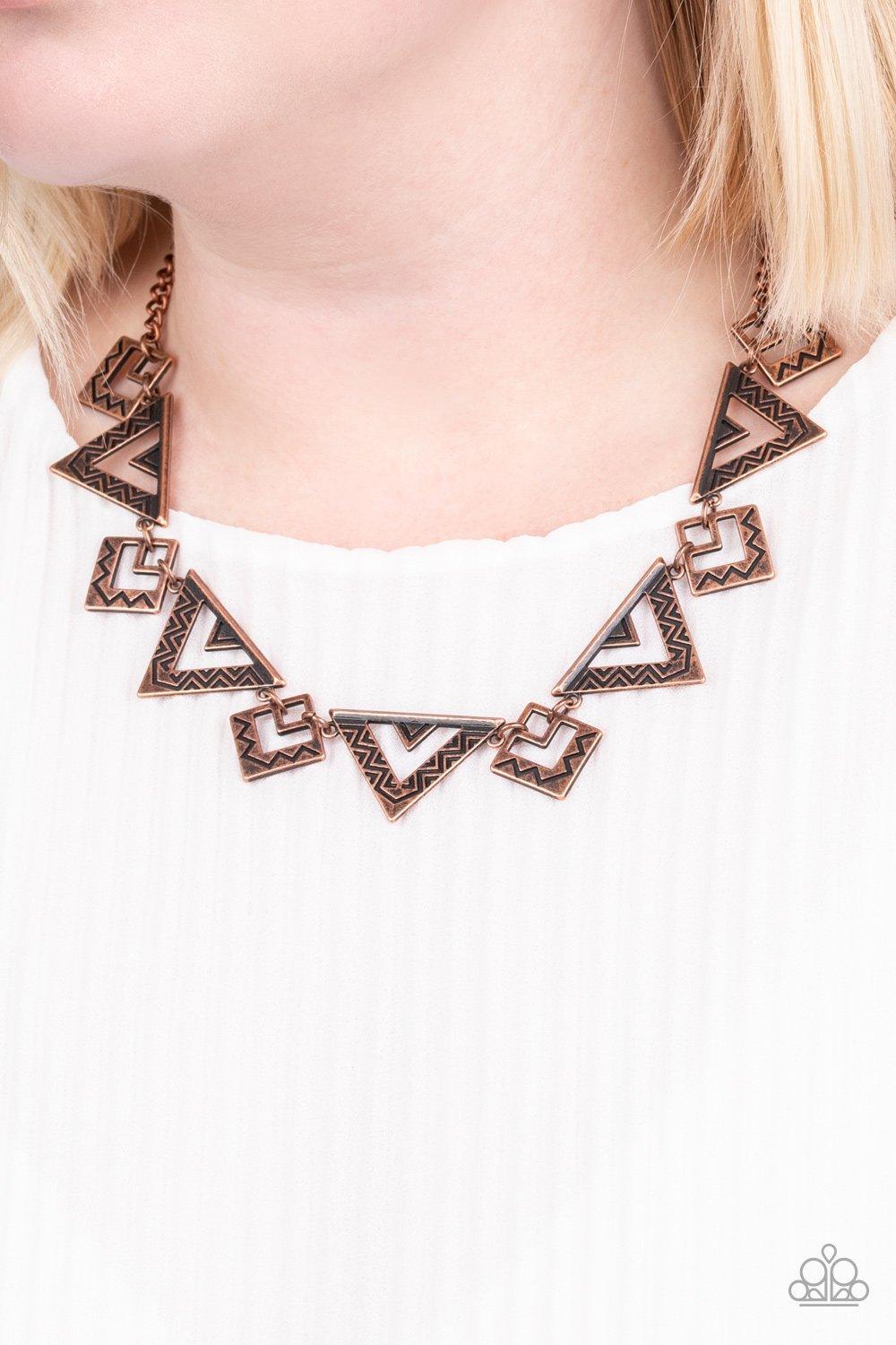 Paparazzi Accessories-Giza Goals - Copper Necklace