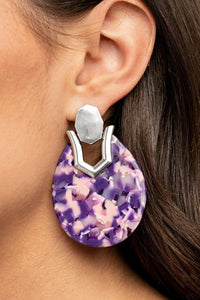 Paparazzi Accessories-HAUTE Flash - Purple Earrings