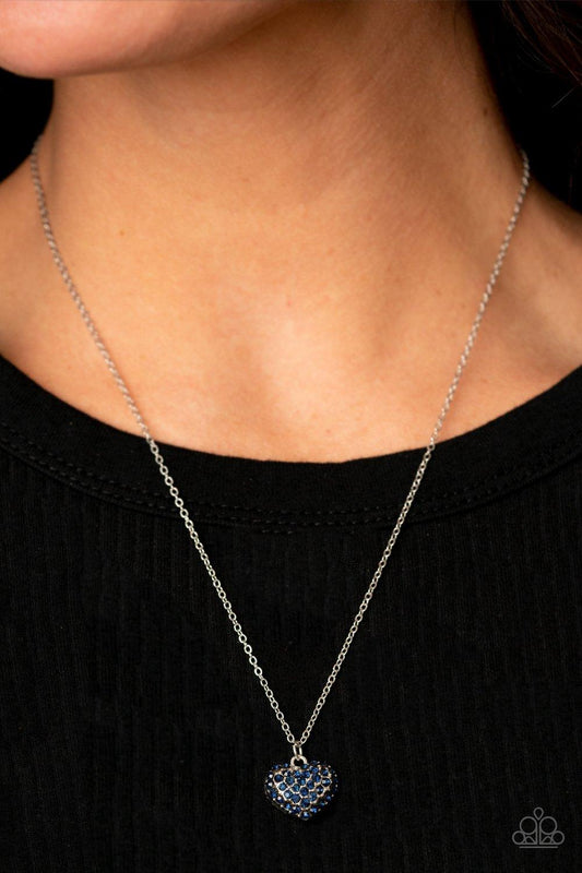 Paparazzi Accessories-Heart-Warming Glow - Blue Necklace