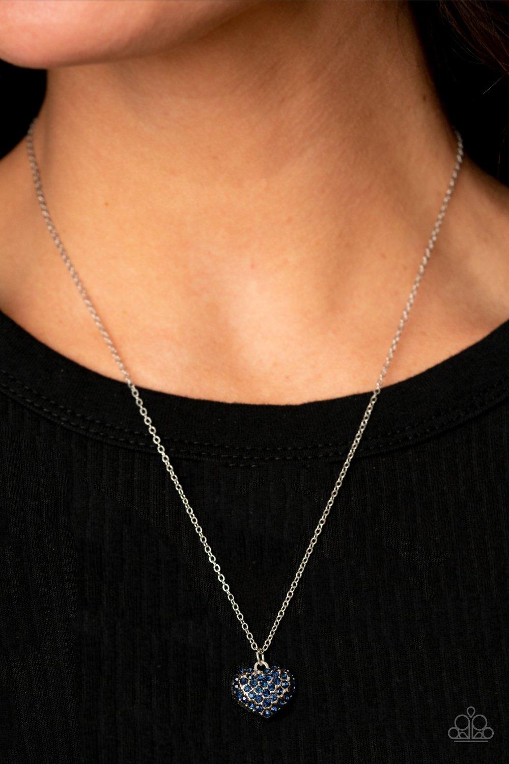 Paparazzi Accessories-Heart-Warming Glow - Blue Necklace