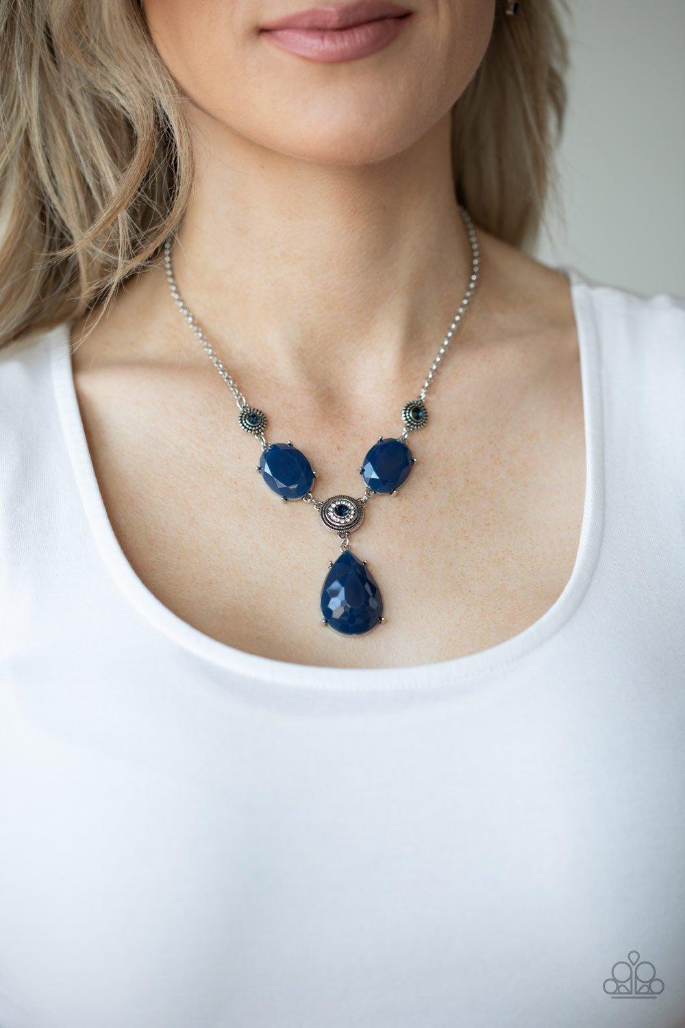 Paparazzi Accessories-Heirloom Hideaway - Blue Necklace