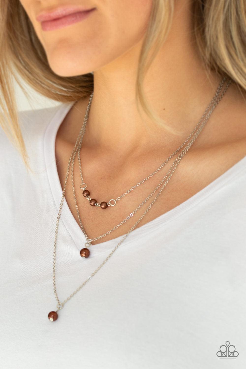 Paparazzi Accessories-High Heels and Hustle - Brown Necklace