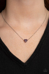 Paparazzi Accessories-Hit Em Where It HEARTS - Purple Necklace