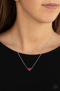 Paparazzi Accessories-Hit Em Where It HEARTS - Red Necklace