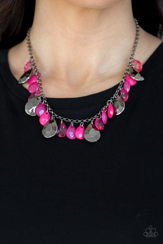 Paparazzi Accessories-Hurricane Season - Pink Necklace