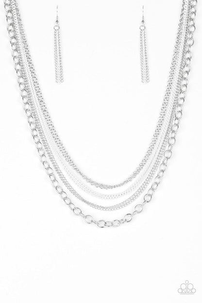 Paparazzi Accessories-Intensely Industrial - White Necklace