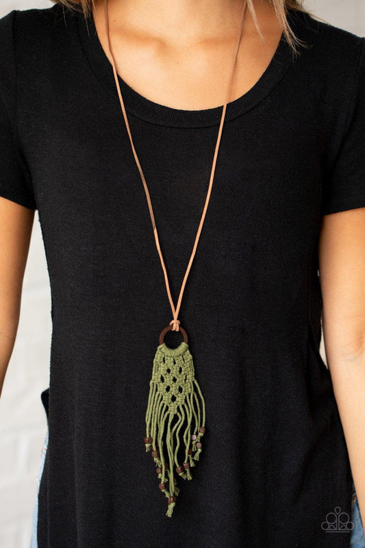 Paparazzi Accessories-It’s Beyond MACRAME! - Green Necklace