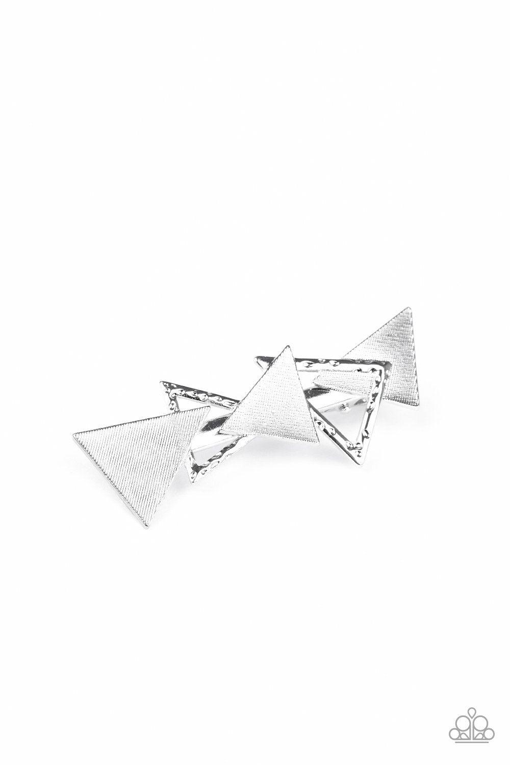 Know All The TRIANGLES Silver Hair Clip - Jewelry by Bretta