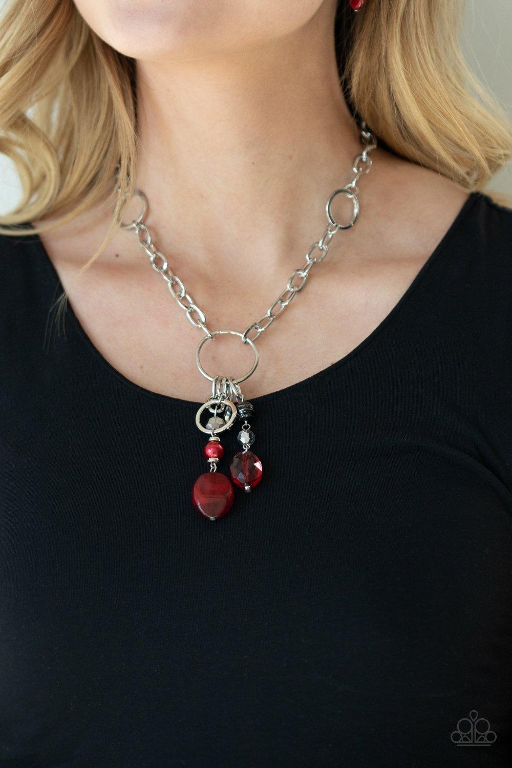 Lay Down Your Charms Red Necklace - Jewelry by Bretta