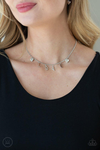 Love Conquers All Silver Choker Necklace Jewelry by Bretta