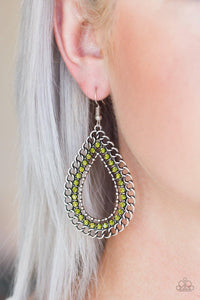 Paparazzi Accessories-Mechanical Marvel - Green Earrings