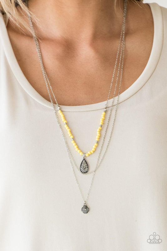 Paparazzi Accessories-Mild Wild - Yellow Necklace