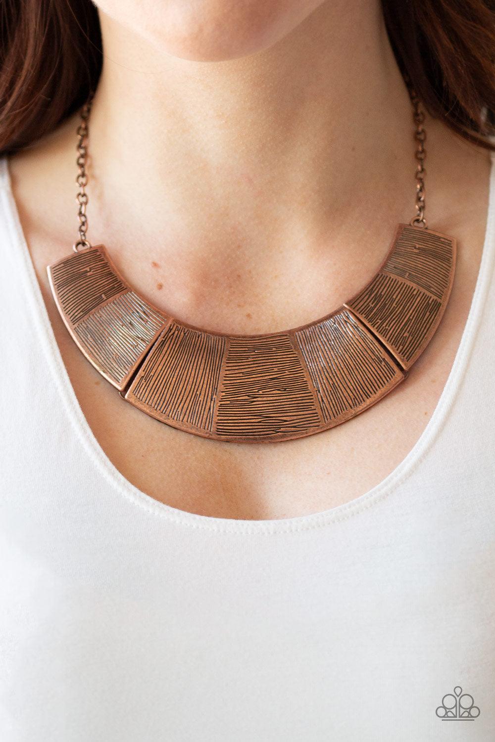 Paparazzi Accessories-More Roar - Copper Necklace