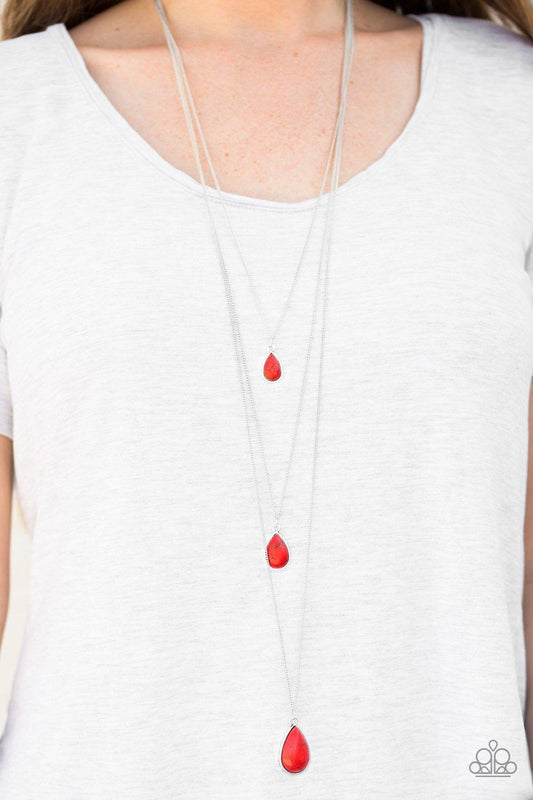 Paparazzi Accessories-Mountain Tears - Red Necklace