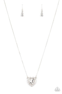 Paparazzi Accessories-Out of the GLITTERY-ness of Your Heart - White Necklace