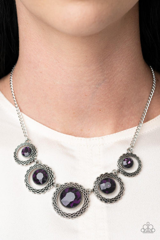 Paparazzi Accessories-PIXEL Perfect - Purple Necklace