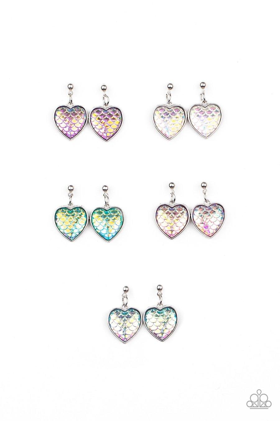 Starlet Shimmer Mermaid Scale Iridescent Heart Earrings - Jewelry by Bretta