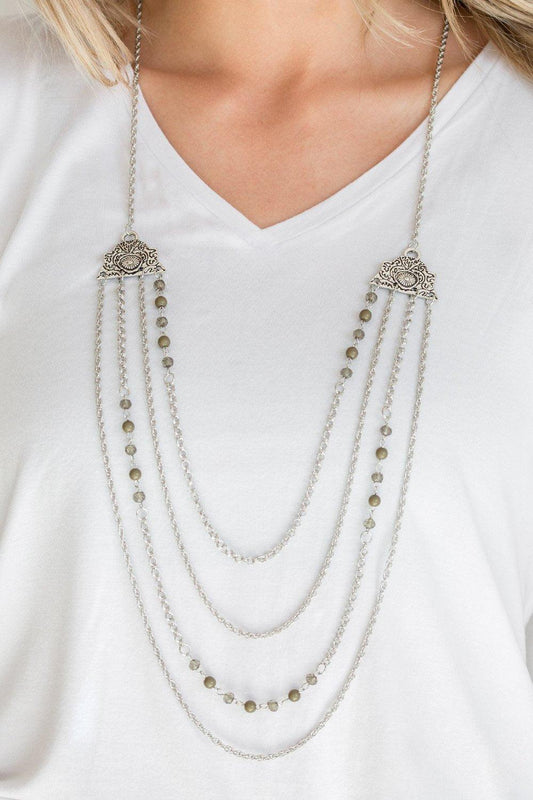 Paparazzi Accessories-Pharaoh Finesse - Green Necklace