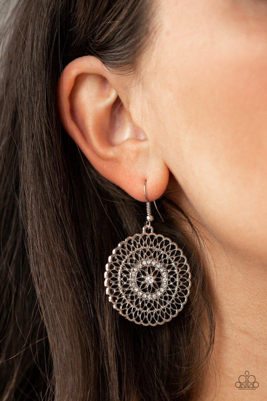 Paparazzi Accessories - PINWHEEL and Deal - Black Earrings 