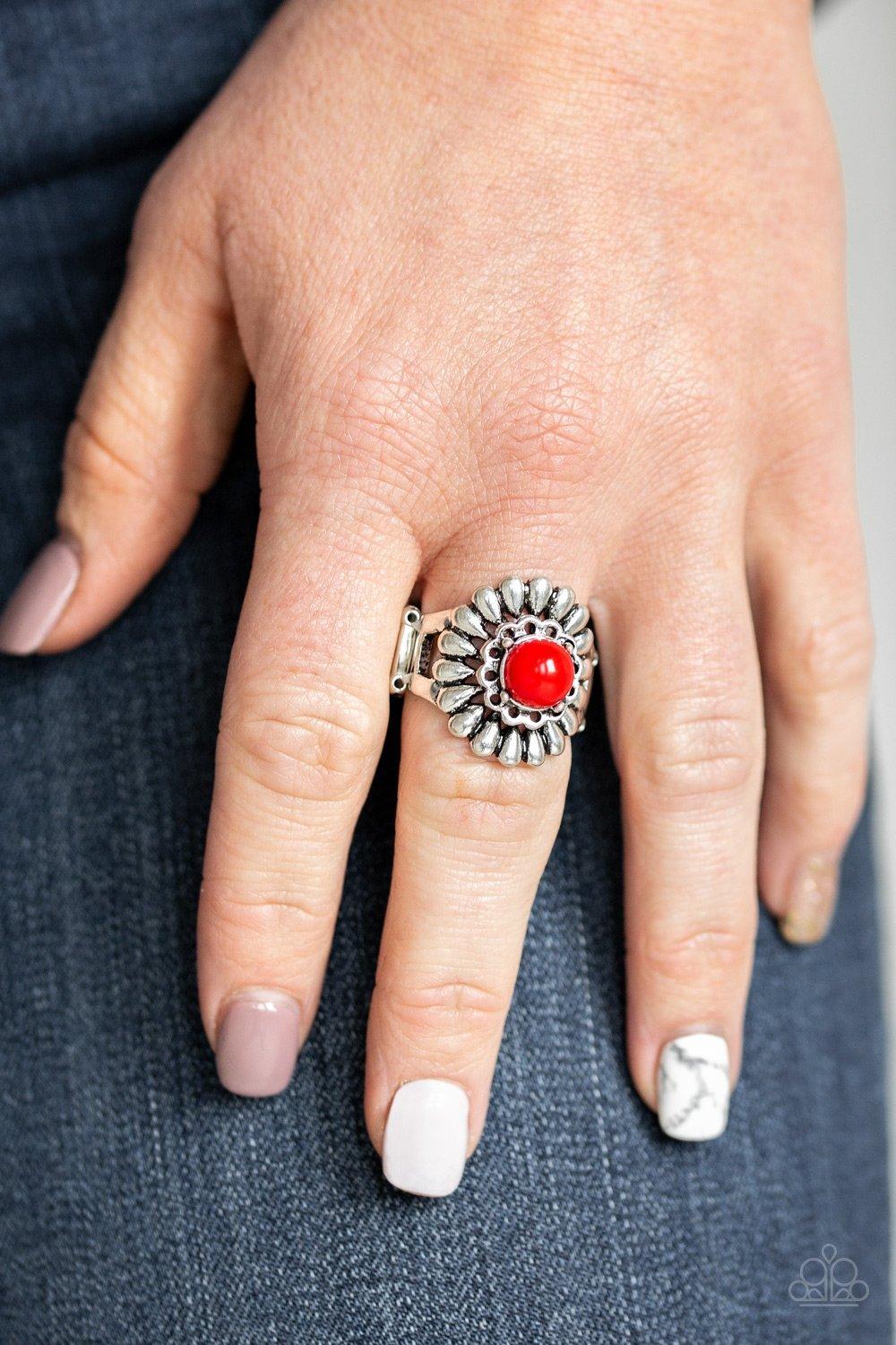Paparazzi Accessories-Poppy Pep Red Ring