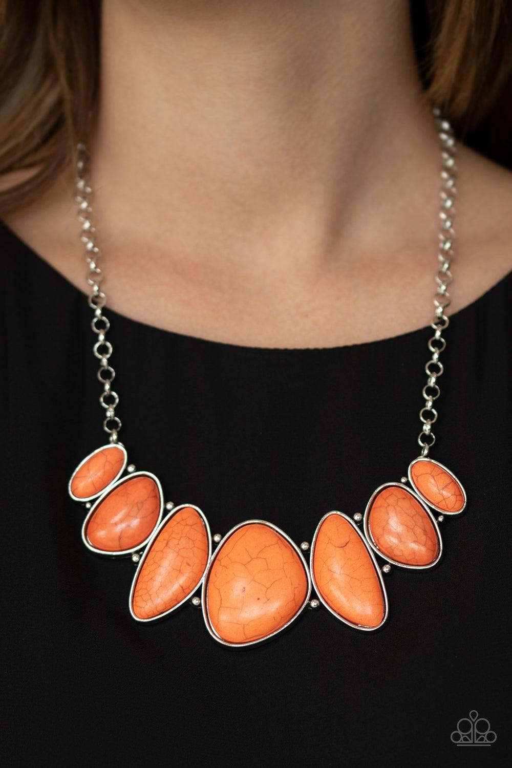 Paparazzi Accessories-Primitive - Orange Necklace