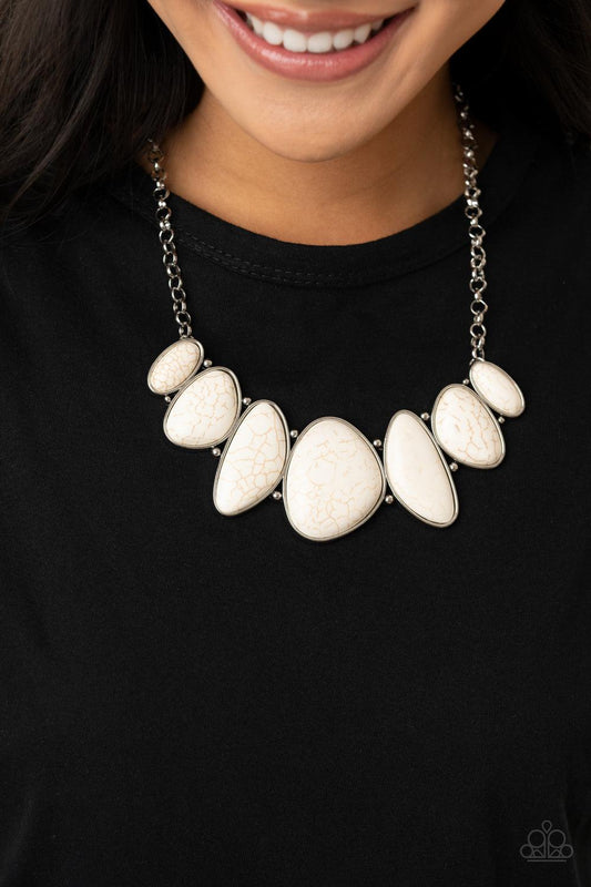 Paparazzi Accessories-Primitive - White Necklace