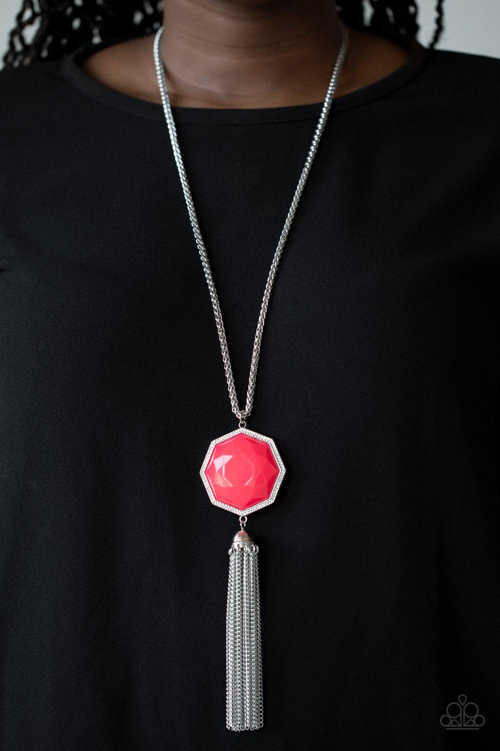 Paparazzi Accessoriess-Prismatically Polygon - Pink Necklace