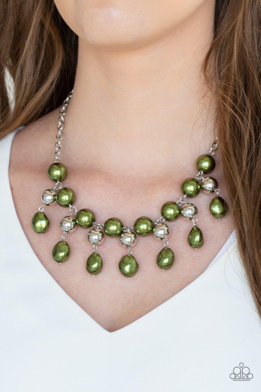 Paparazzi Accessories-Queen of the Gala Green Necklace