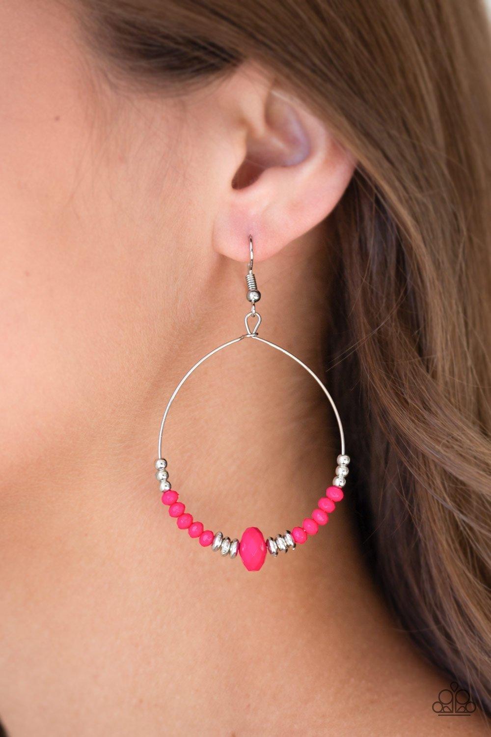 Paparazzi Accessories-Retro Rural - Pink Earrings