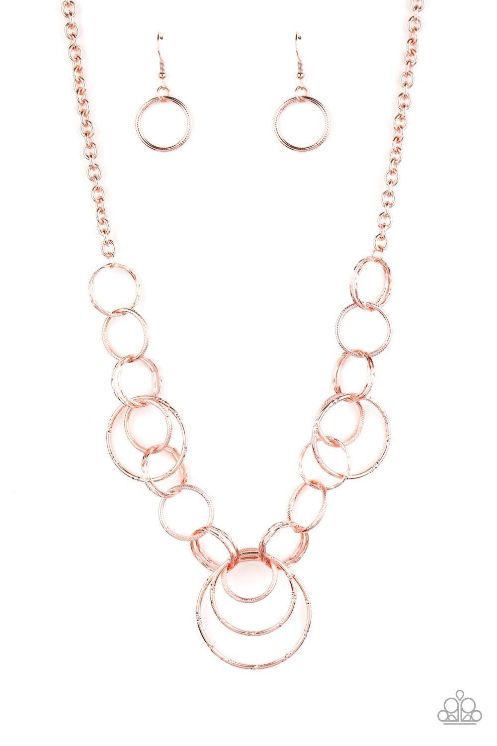 Paparazzi Accessories-Ringing Relic - Rose Gold Necklace