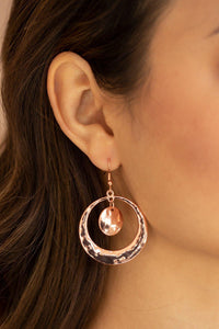 Paparazzi Accessories-Rounded Radiance - Copper Earrings
