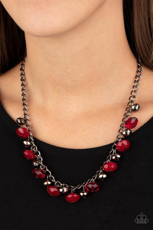 Paparazzi Accessories-Runway Rebel - Red Necklace