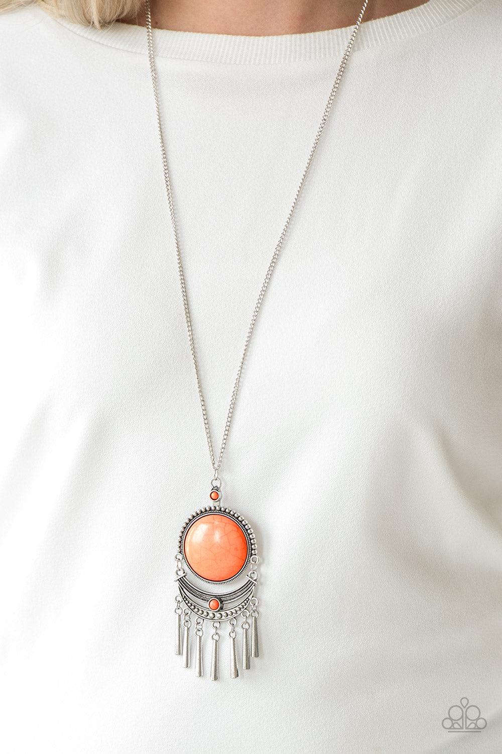 Paparazzi Accessories-Rural Rustler - Orange Necklace