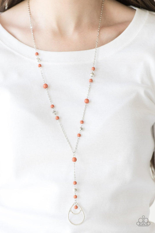 Paparazzi Accessories-Sandstone Savannahs - Orange Necklace
