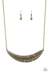 Paparazzi Accessories-Say You QUILL - Brass Necklace