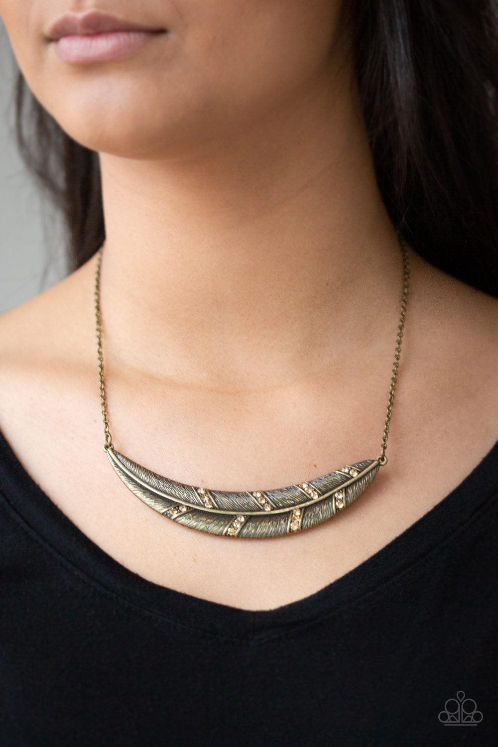 Paparazzi Accessories-Say You QUILL - Brass Necklace