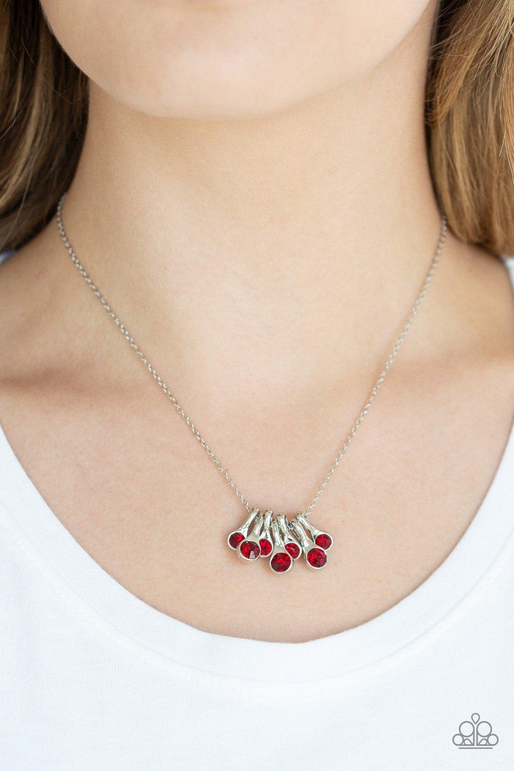 Slide into Shimmer - Red Necklace