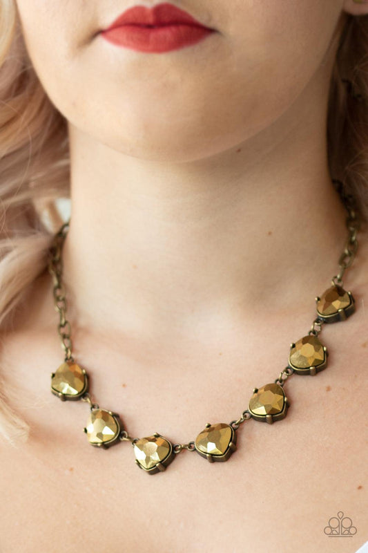 Paparazzi Accessories-Star Quality Sparkle - Brass Necklace