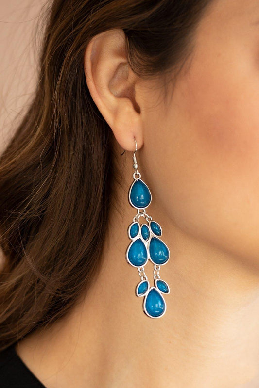 Paparazzi Accessories-Superstar Social - Blue Earrings