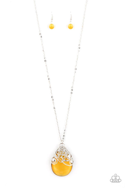 Paparazzi Accessories-Tangled Gardens - Yellow Necklace