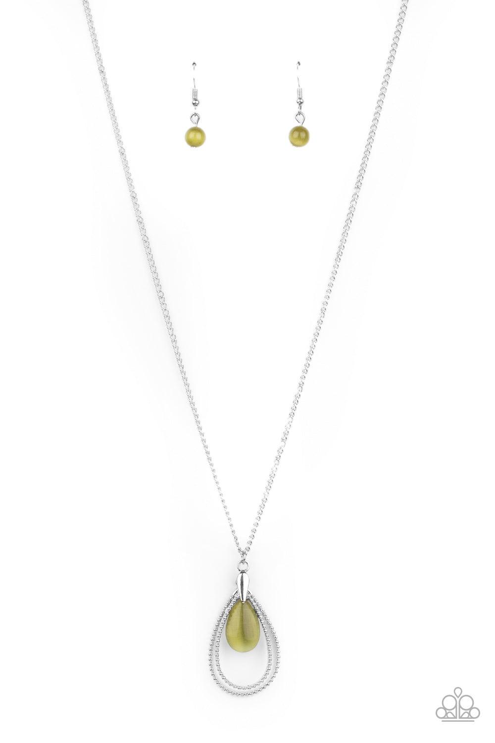 Paparazzi Accessories-Teardrop Tranquility - Green Necklace