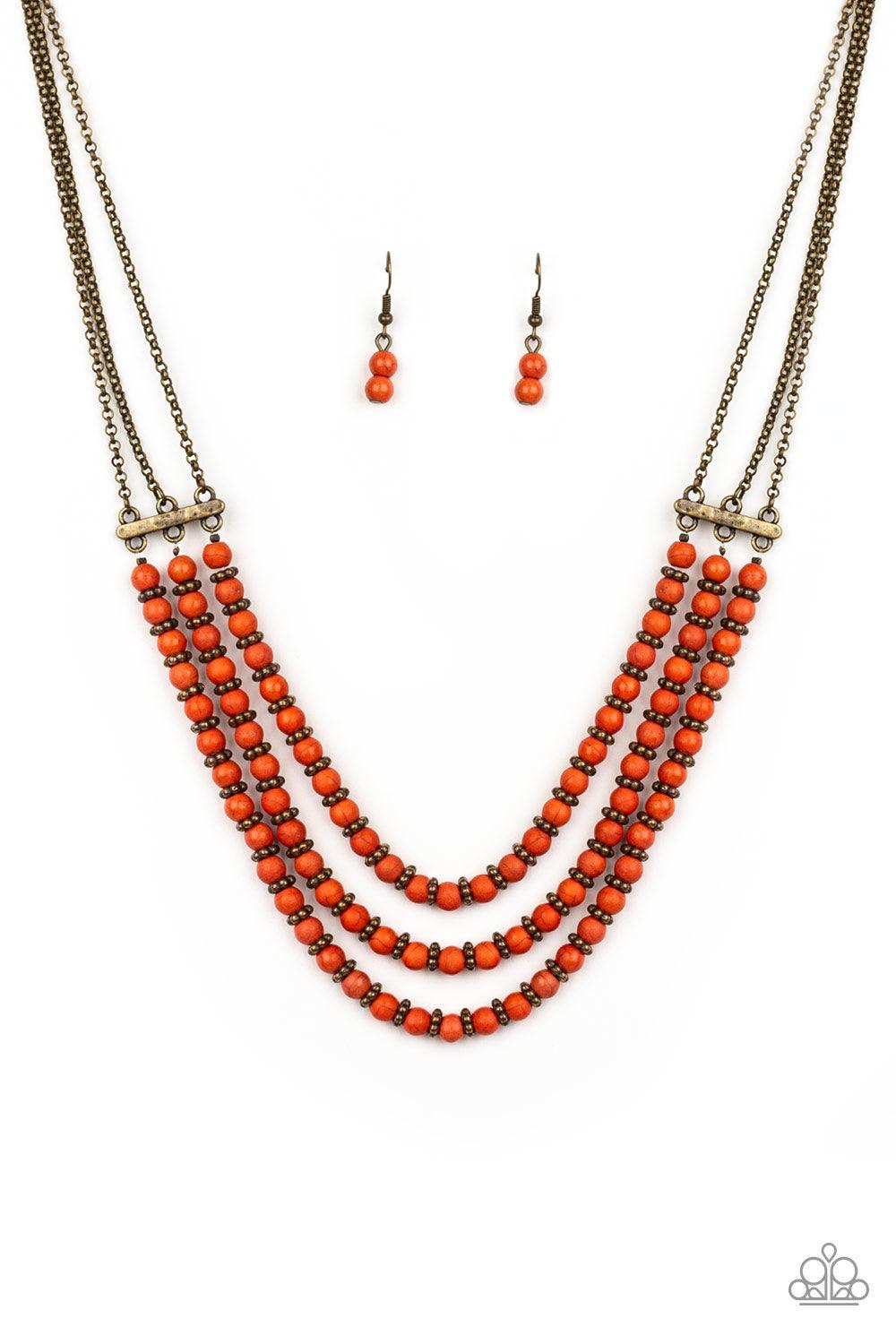 Paparazzi Accessories-Terra Trails - Orange Necklace