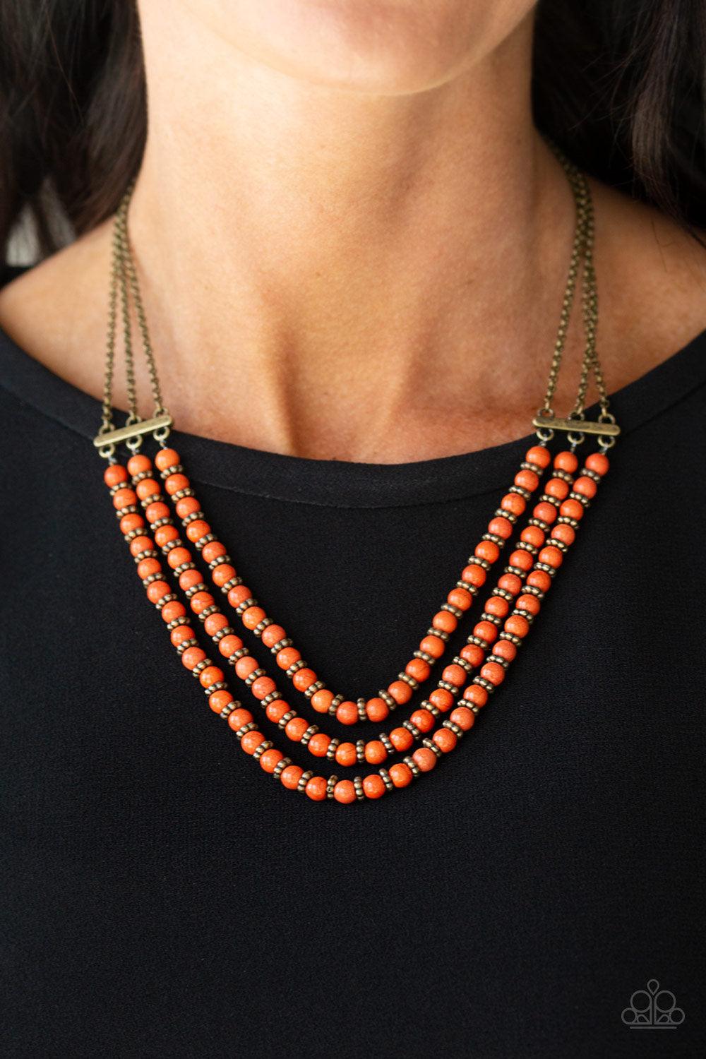 Paparazzi Accessories-Terra Trails - Orange Necklace