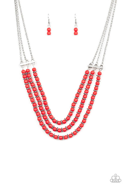 Paparazzi Accessories-Terra Trails - Red Necklace